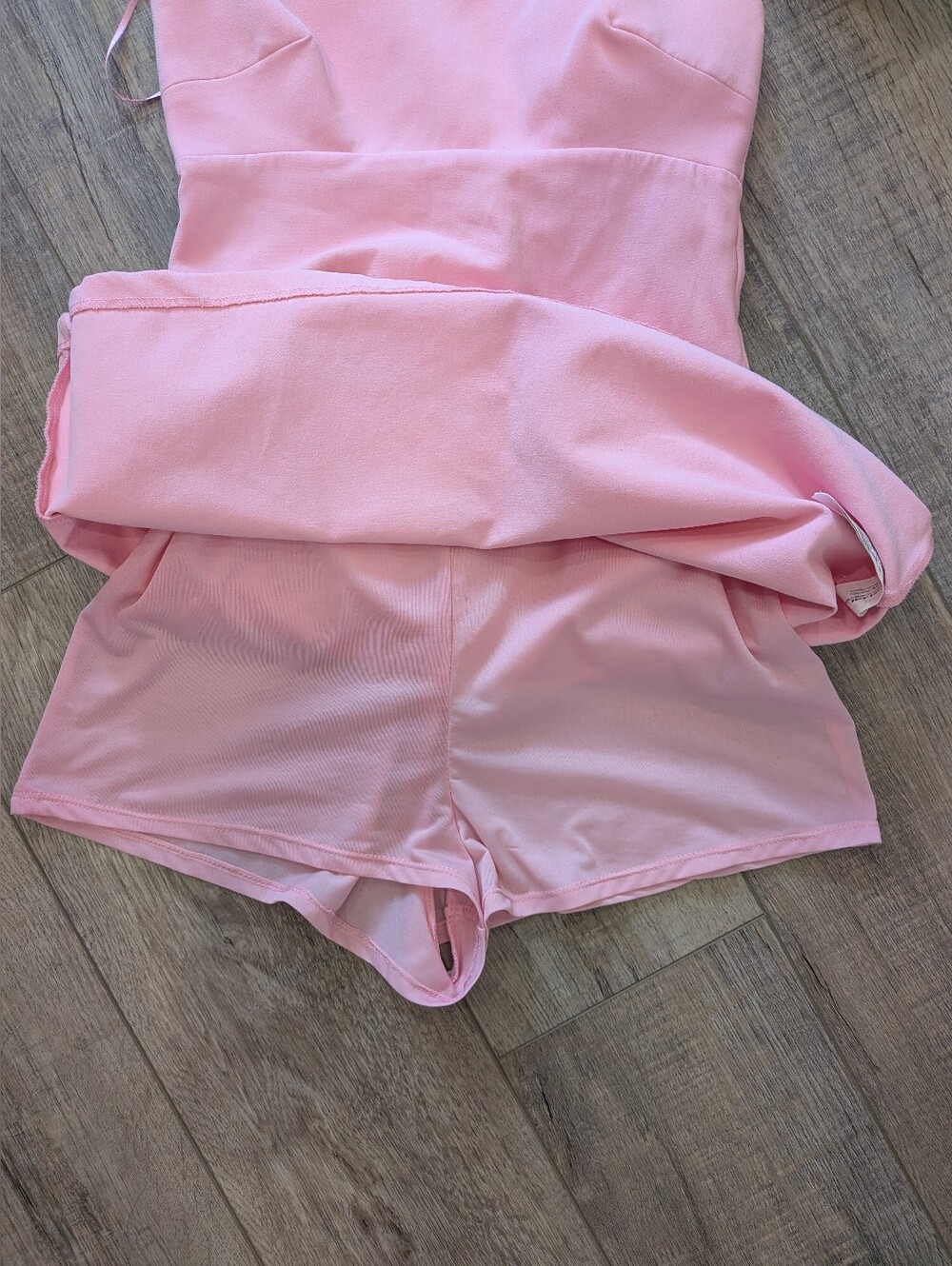 Zara One-Shoulder Pink Mini Romper Dress - Picture 5 of 5